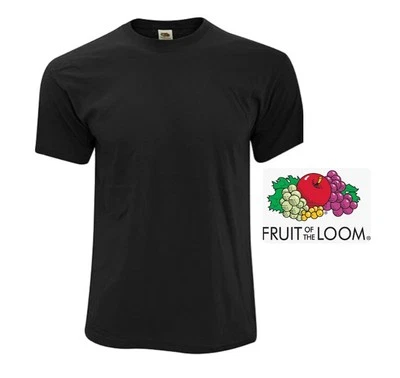 Fruit Of The Loom Men’s Plain Black  Cotton T-shirt,Men’s Size XL  ,free Post - image 1 of 2