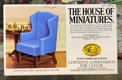 X-ACTO House of Miniatures Dollhouse Furniture Kit Chippendale Wing Chair - Image 1 of 2