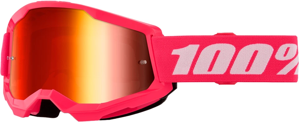 100% Strata 2 MX Goggle Pink w/ Red Mirrored Lens - Adult NEW - Imagem 1 de 1