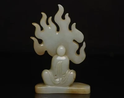 认证清朝天然海天玉手工雕刻启蒙雕像 110 — 第 1/4 张图片