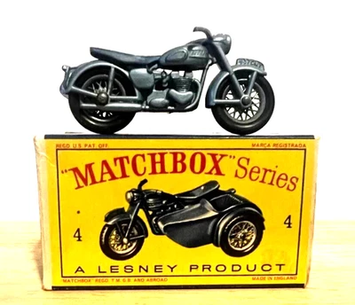 Matchbox Lesney #4 Triumph Motorcycle & Sidecar With Original Box ! - Image 1 of 3