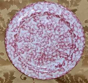 Plato de postre de ensalada de cerámica esponja FP Roseville Gerald Henn 7 1/2" rosa rojo - Imagen 1 de 3