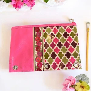 Vera Bradley HELLO DAHLIA BOLSA LÁPIZ Volantes 3 Anillos Carpeta Estuche Escolar - Imagen 1 de 4