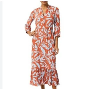 NWOT Hobbs London Magda Full Button 3/4 Sleeve Waist Tie Shirt Dress Size 10 - Picture 1 of 14