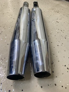 Harley Davidson exhaust pipes stock 65538-04 softail slip on tapered stock used - Picture 1 of 3