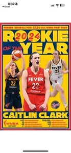 Caitlin Clark Indiana Fever 2024 WNBA ROOKIE OF THE YEAR 22x34 Wall POSTER - Picture 1 of 1