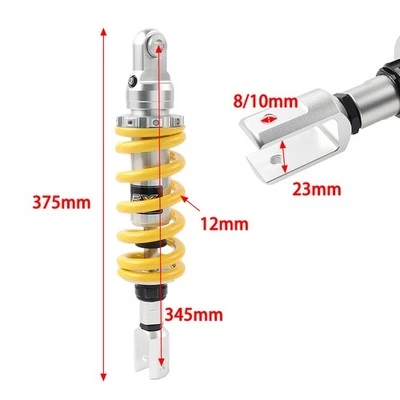 Amortiguador trasero 12MM resorte 345MM motocicleta para Honda NX650 DOMINATOR 88-94 Foto 1 de 4