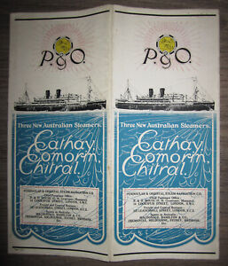 Vtg P & O Line cruise booklet brochure, SS Cathay, SS Comorin, SS Chitral, 1927