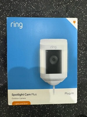 Ring Spotlight Cam Plus Plug-In White  Outdoor/Indoor Camera - Image 1 of 4