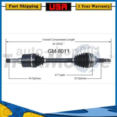 Front Left CV Axle Joint For Saturn SL1 1.9L 2002 2001 2000 1999 1998 1997 1996 - Image 1 of 2