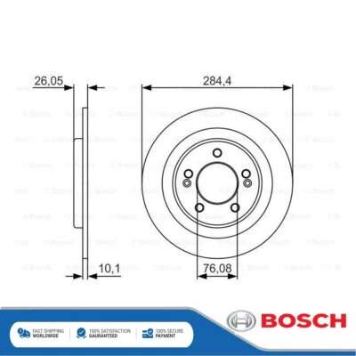 Fits i30 Cee'D Pro 1.0 1.4 CRDi 1.6 2x Brake Disc Rear Bosch 58411A6200 - Image 1 of 4