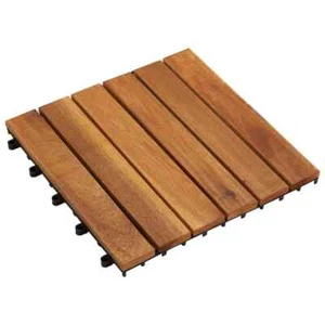 vidaXL 10 pcs Acacia Decking Tiles 30 x 30 cm Vertical Pattern - Picture 1 of 7
