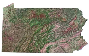 Pennsylvania Satellite Map GLOSSY POSTER PICTURE PHOTO PRINT BANNER 11907 - Picture 1 of 1