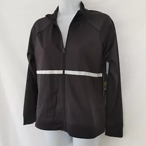 GIRLS SIZE XL 14 16 ** ATHLETIC BLACK ZIPPER FRONT JACKET SPORT CLOTHING - NEW - Picture 1 of 4