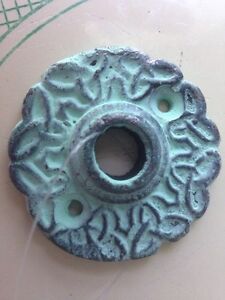 Blue Green Cast Iron Drawer Pull 2" Backplate