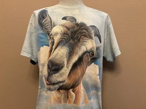 Vintage 2000's Goat In Clouds Cute Tye Dye T-shirt XL - Picture 1 of 5