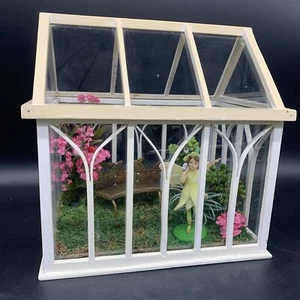 VTG Hand Made DIY Faux Terrarium Fairy Garden Glass Enclosure - 11"L 8"W - Picture 1 of 15