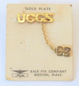 PIN DE SOLAPA VINTAGE UCGS '63 PINBACK BALE PIN CO. BOSTON MASS - Imagen 1 de 3