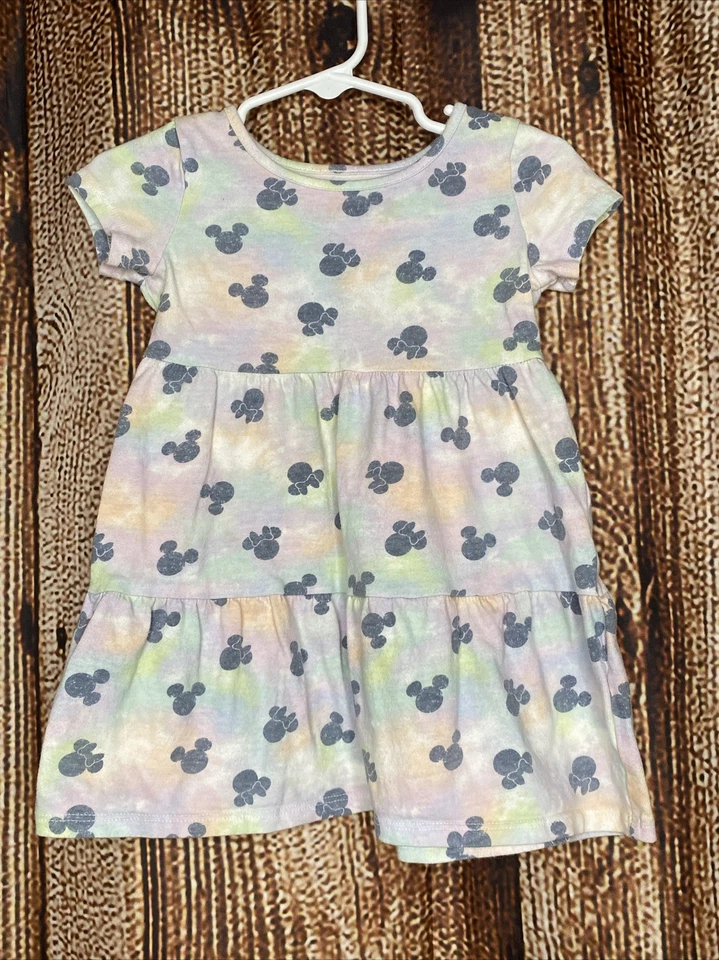 Jumping Beans Disney Girl’s Size 18 Months Minnie Mickey Dress Tie Dye - Image 1 of 3