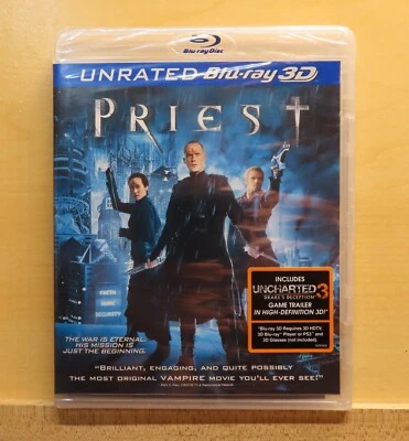 PRIEST Blu-Ray 3D Movie includes Uncharted 3 Game Trailer NEW SEALED Foto 1 de 2