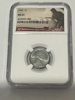 1943 1C Lincoln 75th Anniversary Steel Cent NGC MS65 Label Gr8 4 Collectors! - Image 1 of 4