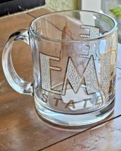 Tazza vetro souvenir Empire State Building New York City Art Deco NUOVA - Foto 1 di 3