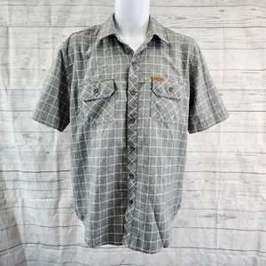 Camisa Orvis Para Hombres Botón Frontal Talla Mediana Gris Ventana Manga Corta - Imagen 1 de 5