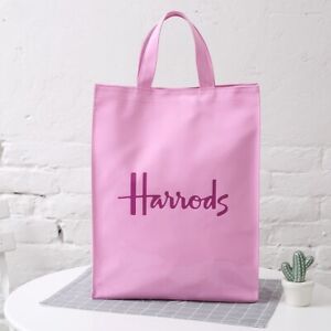 Beautiful Harrods Pink with Letters shopper  tote bag medium size new