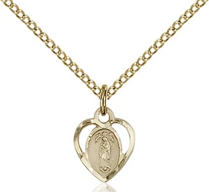 Small 14K Gold Filled Our Lady Guadalupe Virgin Mary Medal Necklace Pendant - Picture 1 of 1