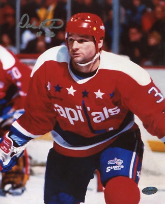 Camiseta deportiva roja autografiada por Dale Hunter 8x10 Washington Capitals Caps Foto 1 de 2