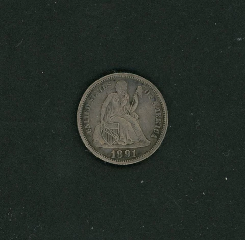USA 1891-O Silver Dime 10c EF US Coin Circulated Seated Liberty Cover