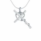 Necklaces Real 925 Sterling Silver 0.35 Ct Moissanite Religious Cross Pendant