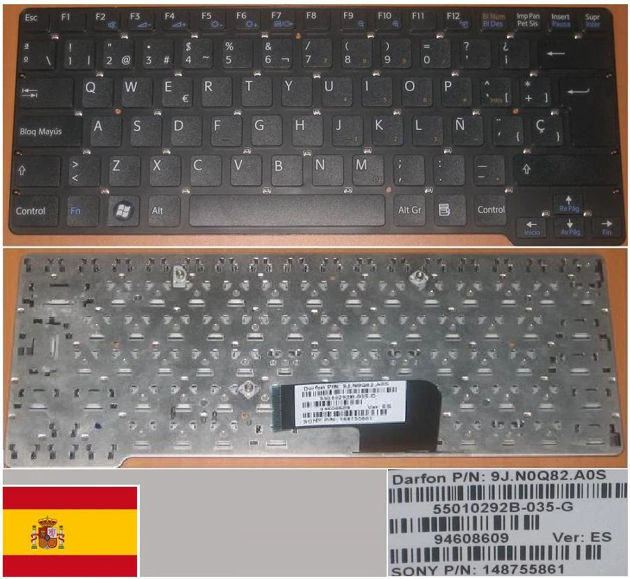 Tastiera qwerty Spagnola SONY Vaio Vgn-Cw 9J.N0Q82.A0S 148755861 55010292B-035-G - Immagine 1 di 1