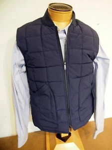 Gilet Rodd & Gunn Milford policotone trapuntato cerniera intera nuovo con etichette blu navy $198 - Foto 1 di 9