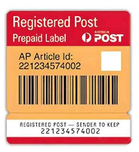 50 x Australia Post Registered Post Labels - Picture 1 of 1