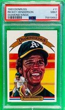 1983 Donruss Rickey Henderson Diamond Kings PSA 9 Oakland A's HOF Baseball Card