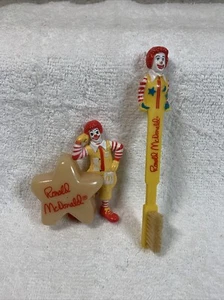 1988 Vintage McDonalds Ronald McDonald Glow In The Dark Star PVC & Tooth Brush - Imagen 1 de 20