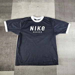 Vintage Nike Soccer Ringer Mesh Jersey Mens Size XL 90s Black/White Futbol - Picture 1 of 7