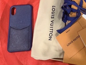 LOUIS VUITTON iPhone X/Xs Smartphone case M30273 Taigalama Blue #220 & Gift Box - Photo 1 sur 15