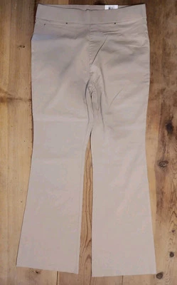 INC International Concepts Flare Hi-Rise Pant Womens L Pull On Toasted Twine NWT - Image 1 of 4