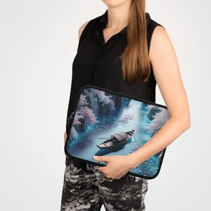 Japanese Style Vintage Laptop Sleeve Unique Tech Accessory Gift Interior - Afbeelding 1 van 7