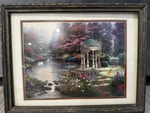 Thomas Kinkade The Garden of Prayer With COA Certificate Paperwork On The Back - Picture 1 of 5