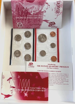1999 United States Mint Uncirculated Coin Set -  DENVER with OGP & COA - Image 1 of 4