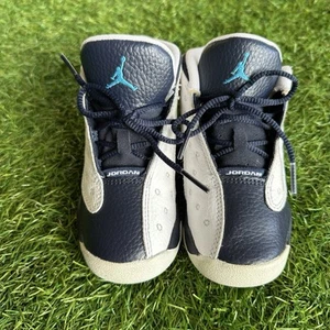 Nike Air Jordan 13 Retro Toddler Size 9C Blue White Athletic Shoes Sneakers - Picture 1 of 8
