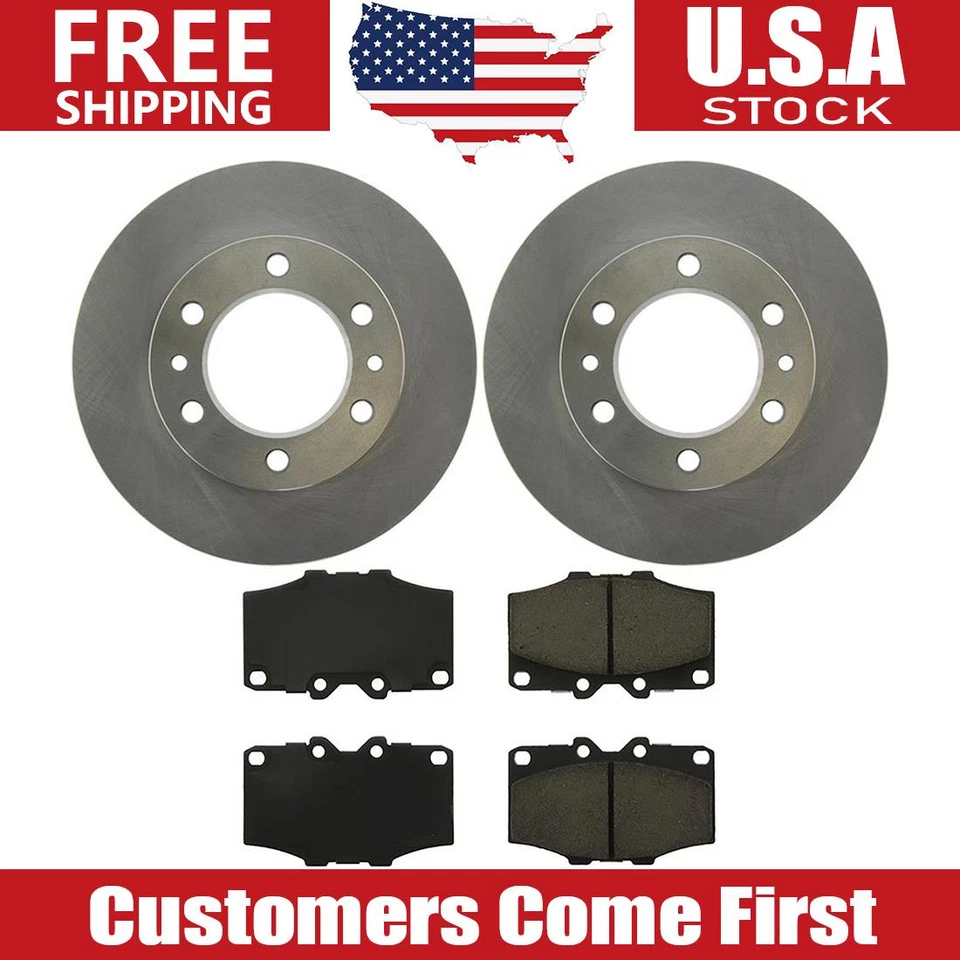 Передние тормозные диски + керамические тормозные колодки для Toyota Land Cruiser 1981 - 1988 1989 годов выпуска - Изображение 1 из 4