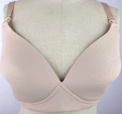 Motherhood Intimates RN 79913 Beige Nylon Wireless Nursing Bra Size 34 DD   (14) - Image 1 of 4