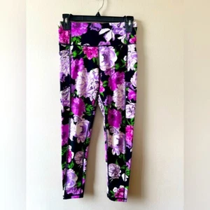 Victoria's Secret Floral Leggings Women 6 Full Length Fitted Colorful Pockets - Picture 1 of 9