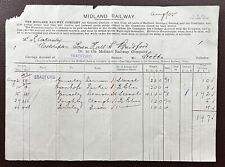 1905 Midland Railway Bradford Station Invoice to Ackernley, Bradford