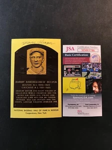 Signed Harry Hooper Hall of Fame Plaque JSA COA Boston Red Sox, Chicago HOF - Picture 1 of 3