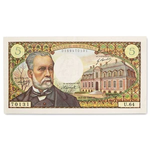 France - billet 5 francs Pasteur 1967 - SUP - F.61.06 - papier craquant - Foto 1 di 2